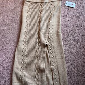 Beige Cable Knit Skirt: Calvin Klein